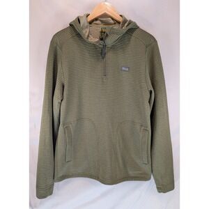 Marsh Wear Mens Olive Green Ribbed Quarter Zip Performance Hoodie Size Medium